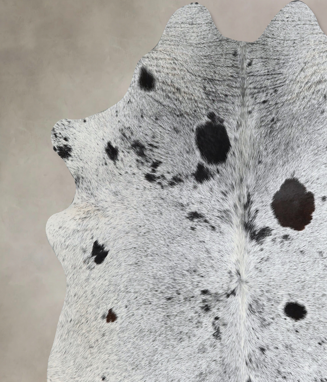 Salt and Pepper Black Large Brazilian Cowhide Rug 6'5"H x 6'0"W #A4506