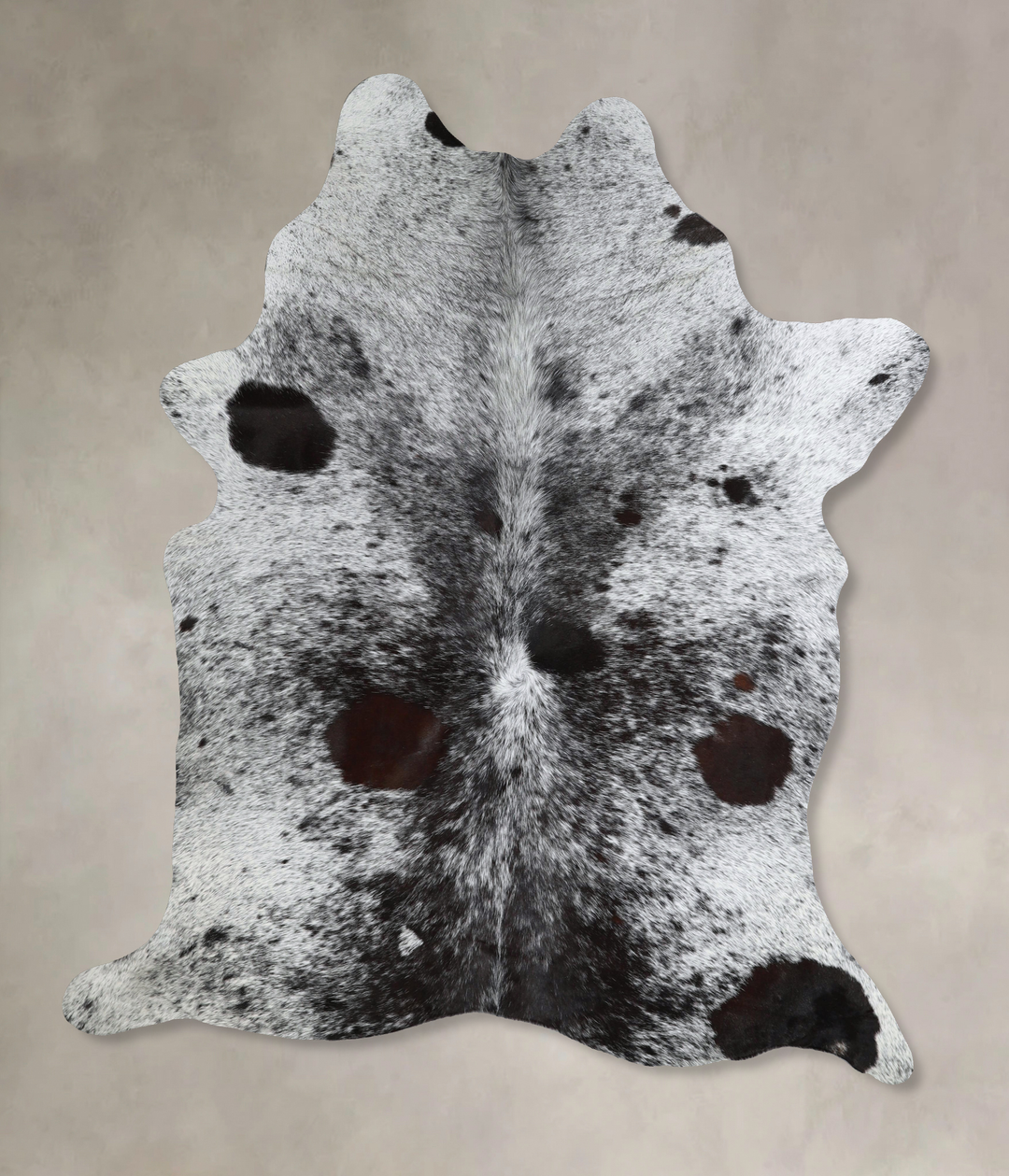 Salt and Pepper Black X-Large Brazilian Cowhide Rug 7'3"H x 6'1"W #A45