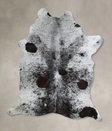 Salt and Pepper Black X-Large Brazilian Cowhide Rug 7'3"H x 6'1"W #A45064 by Hudson Hides
