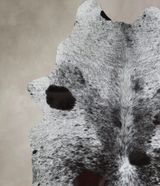 Salt and Pepper Black X-Large Brazilian Cowhide Rug 7'3"H x 6'1"W #A45064 by Hudson Hides