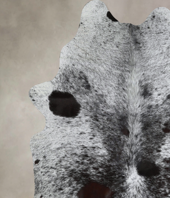 Salt and Pepper Black X-Large Brazilian Cowhide Rug 7'3"H x 6'1"W #A45064 by Hudson Hides