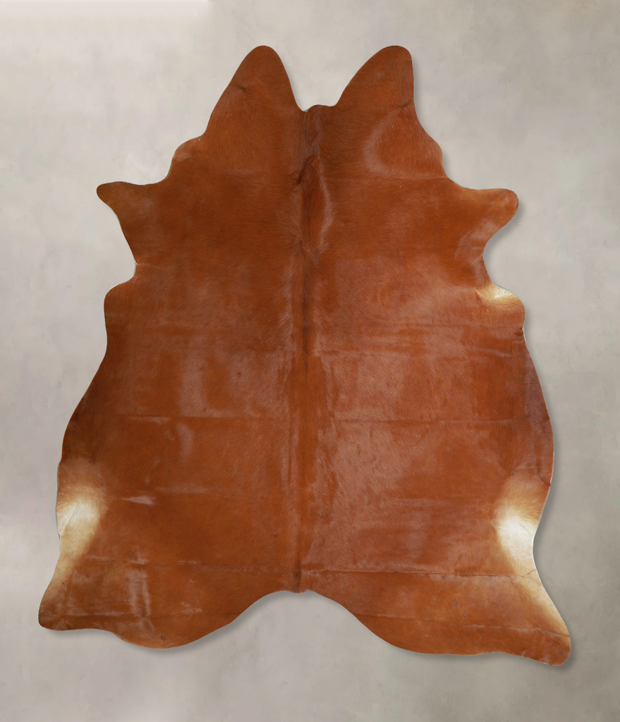 Solid Brown X-Large Brazilian Cowhide Rug 6'10"H x 6'1"W #A45067 by Hudson Hides