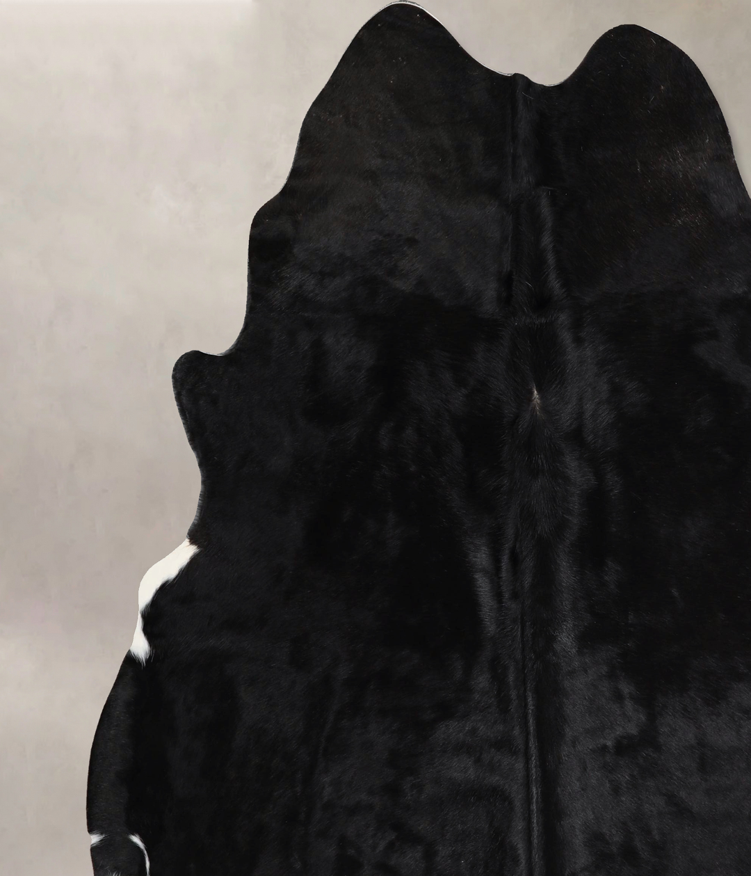 Solid Black X-Large Brazilian Cowhide Rug 7'2"H x 6'2"W #A45073 by Hud
