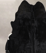 Solid Black X-Large Brazilian Cowhide Rug 7'2"H x 6'2"W #A45073 by Hudson Hides
