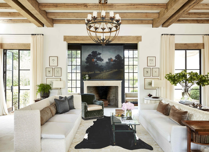 Solid Black X-Large Brazilian Cowhide Rug 7'2"H x 6'2"W #A45073 by Hudson Hides