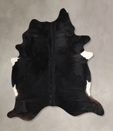 Solid Black X-Large Brazilian Cowhide Rug 7'10"H x 6'1"W #A45074 by Hudson Hides