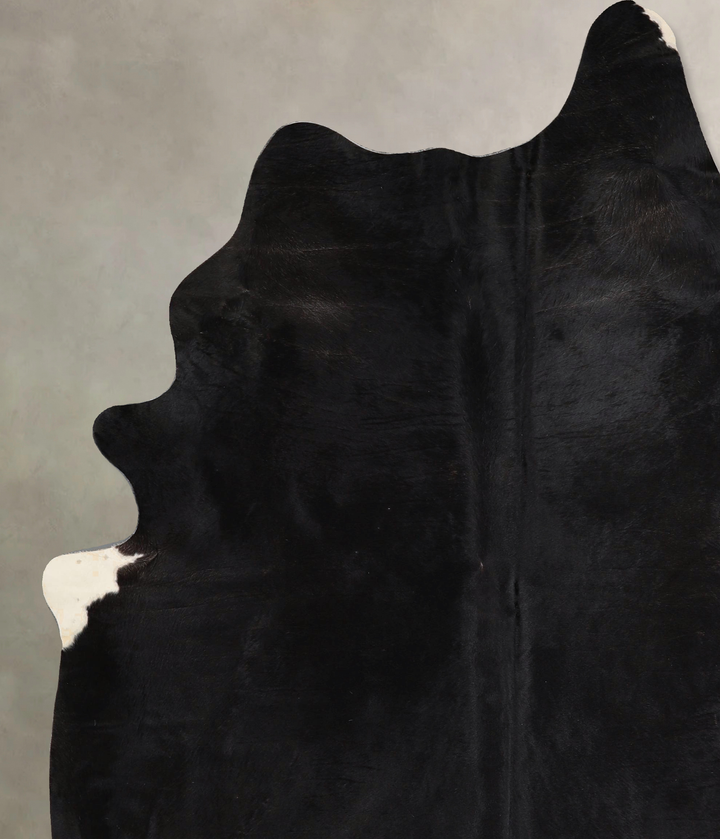 Solid Black X-Large Brazilian Cowhide Rug 7'10"H x 6'1"W #A45074 by Hudson Hides