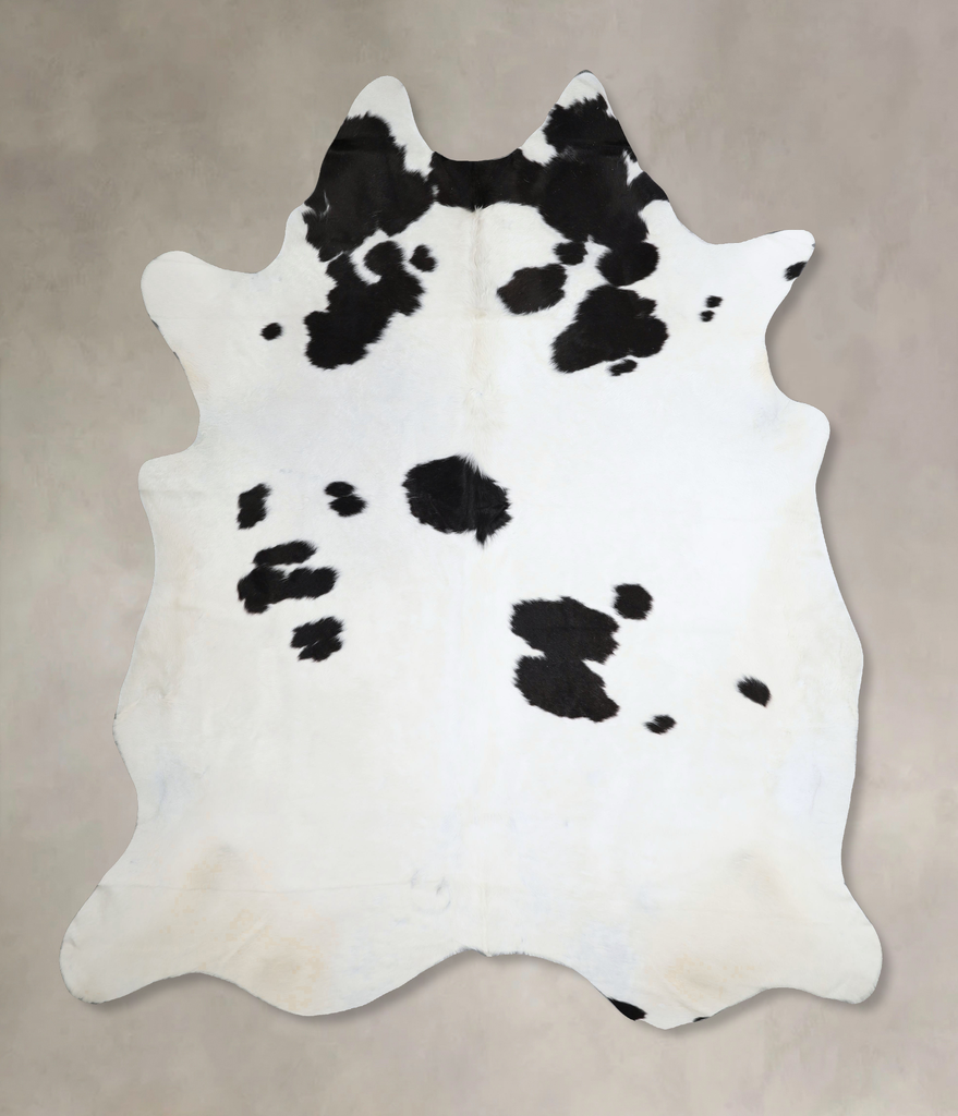 Black and White XX-Large Brazilian Cowhide Rug 7'10"H x 6'11"W #A45082 by Hudson Hides