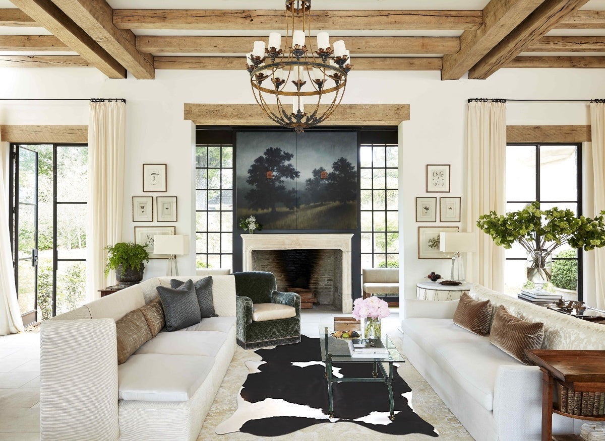 Black and White XX-Large Brazilian Cowhide Rug 8'1"H x 6'2"W #A45096 by Hudson Hides