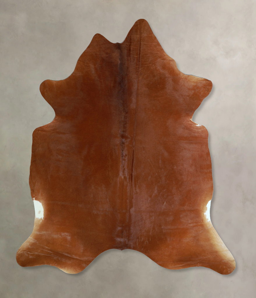 Solid Brown X-Large Brazilian Cowhide Rug 7'5"H x 6'2"W #A45098 by Hudson Hides