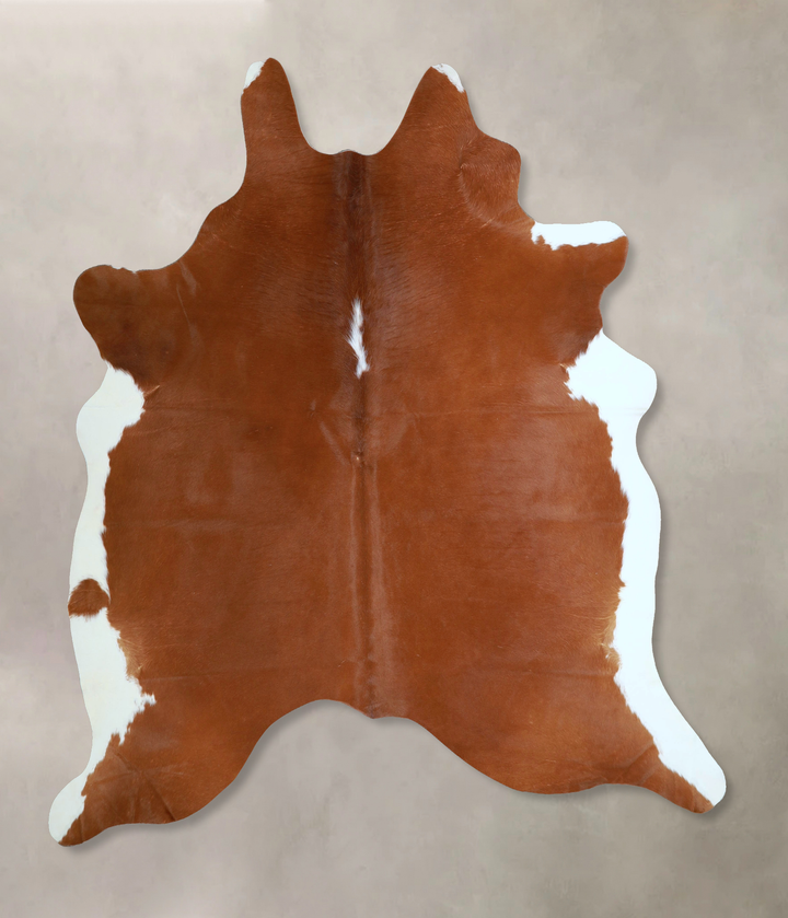 Brown and White Regular X-Large Brazilian Cowhide Rug 7'1"H x 6'8"W #A45101 by Hudson Hides
