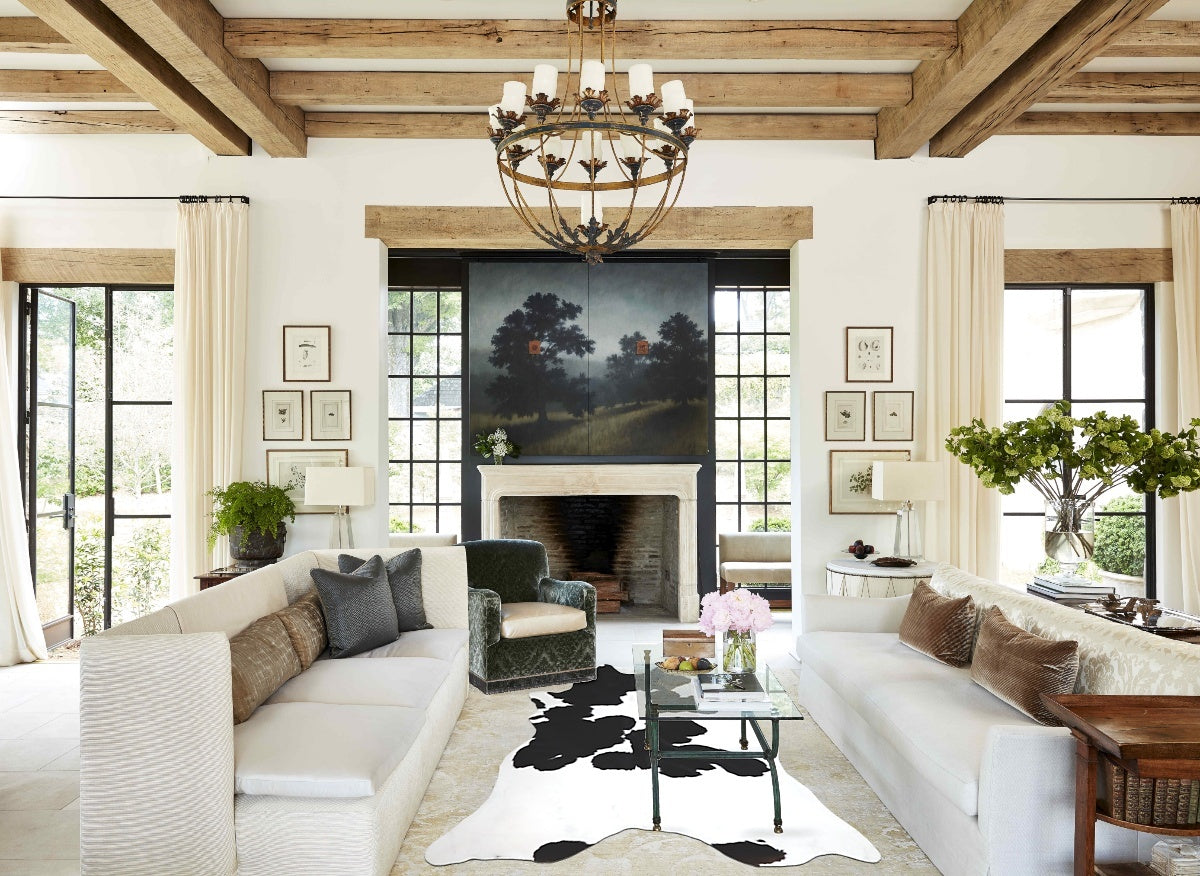 Black and White XX-Large Brazilian Cowhide Rug 7'10"H x 6'7"W #A45104 by Hudson Hides