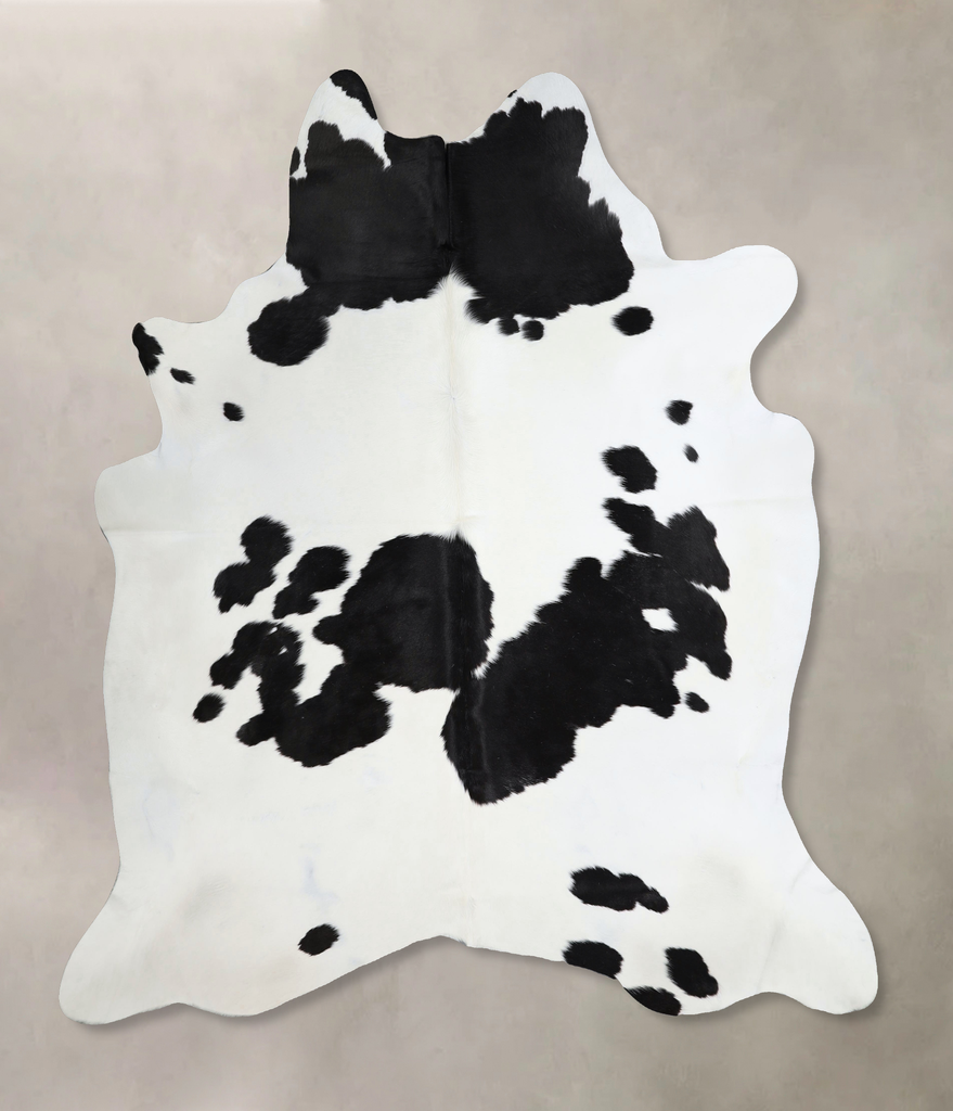 Black and White X-Large Brazilian Cowhide Rug 7'0"H x 6'9"W #A45106 by Hudson Hides
