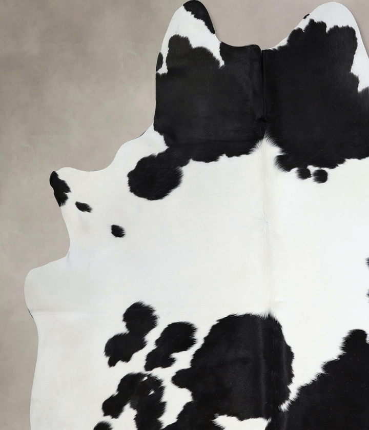 Black and White X-Large Brazilian Cowhide Rug 7'0"H x 6'9"W #A45106 by Hudson Hides