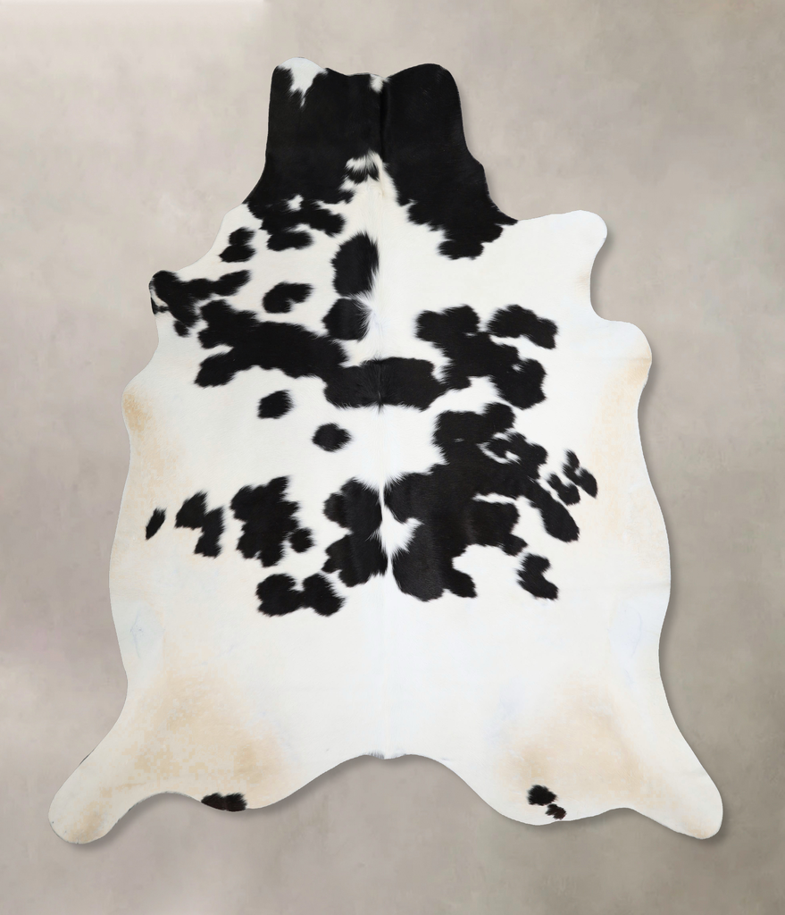 Black and White XX-Large Brazilian Cowhide Rug 7'4"H x 7'0"W #A45109 by Hudson Hides