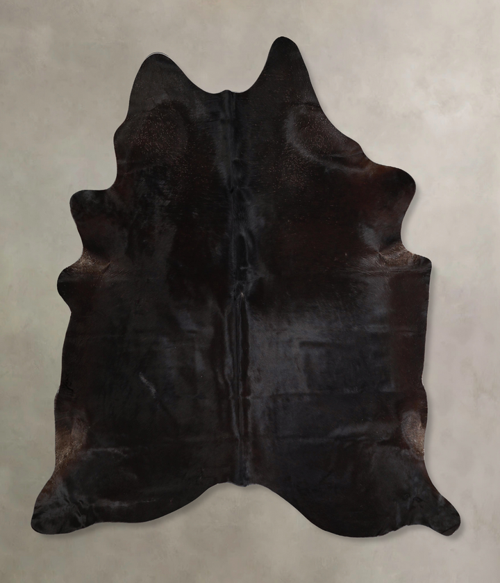 Solid Black X-Large Brazilian Cowhide Rug 7'1"H x 6'0"W #A45116 by Hudson Hides