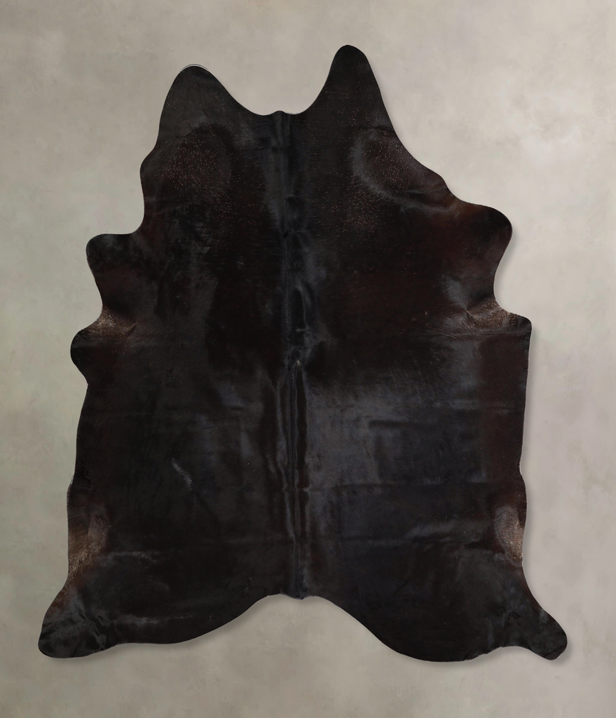 Solid Black X-Large Brazilian Cowhide Rug 7'1"H x 6'0"W #A45116 by Hudson Hides