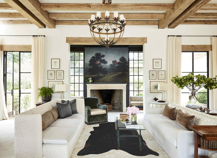 Solid Black X-Large Brazilian Cowhide Rug 7'1"H x 6'0"W #A45116 by Hudson Hides