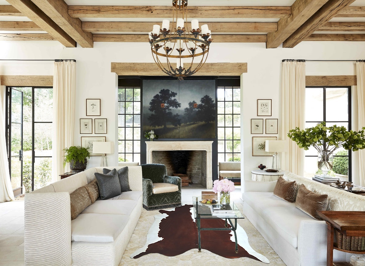 Hereford XX-Large Brazilian Cowhide Rug 8'3"H x 7'3"W #A45133 by Hudson Hides