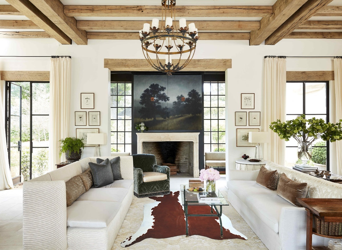 Hereford XX-Large Brazilian Cowhide Rug 7'8"H x 7'1"W #A45137 by Hudson Hides