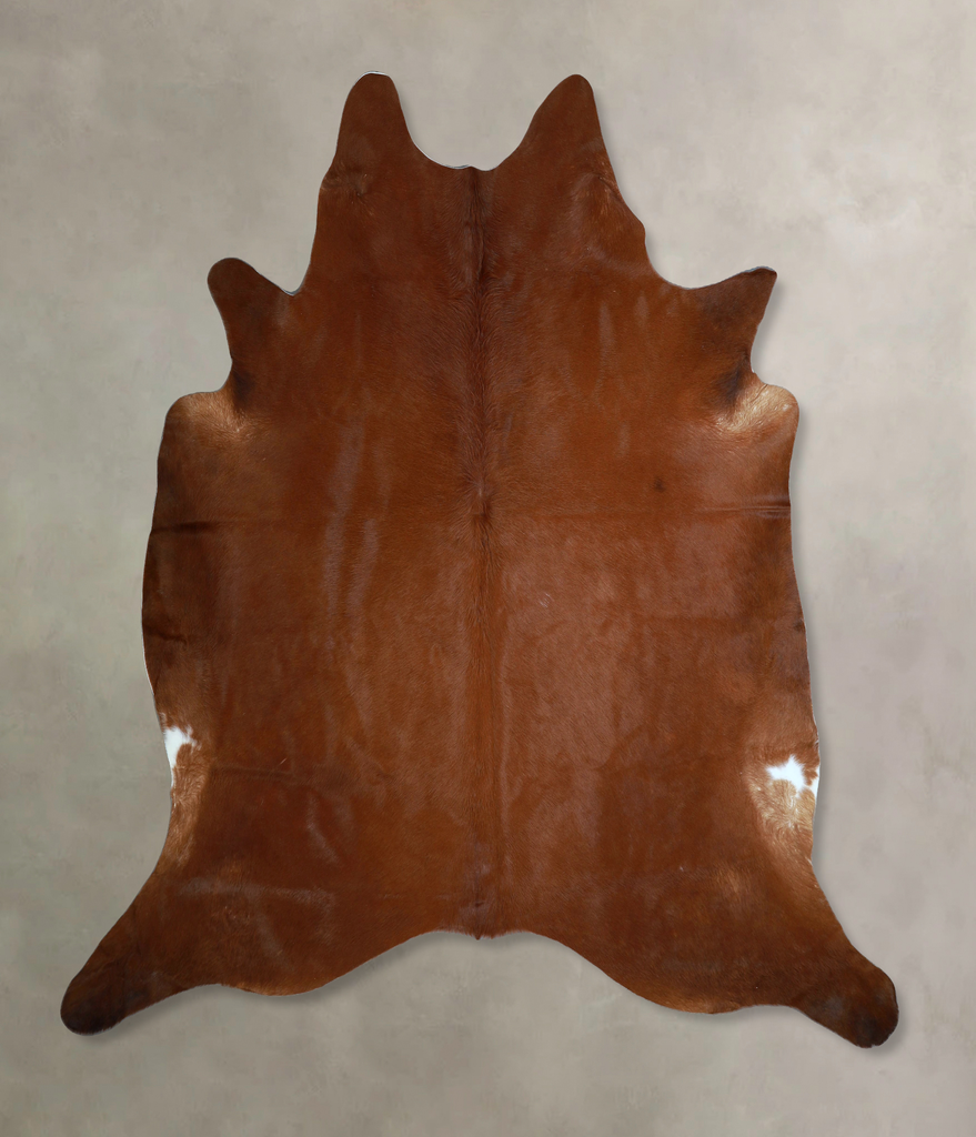 Solid Brown XX-Large Brazilian Cowhide Rug 7'7"H x 7'5"W #A45148 by Hudson Hides