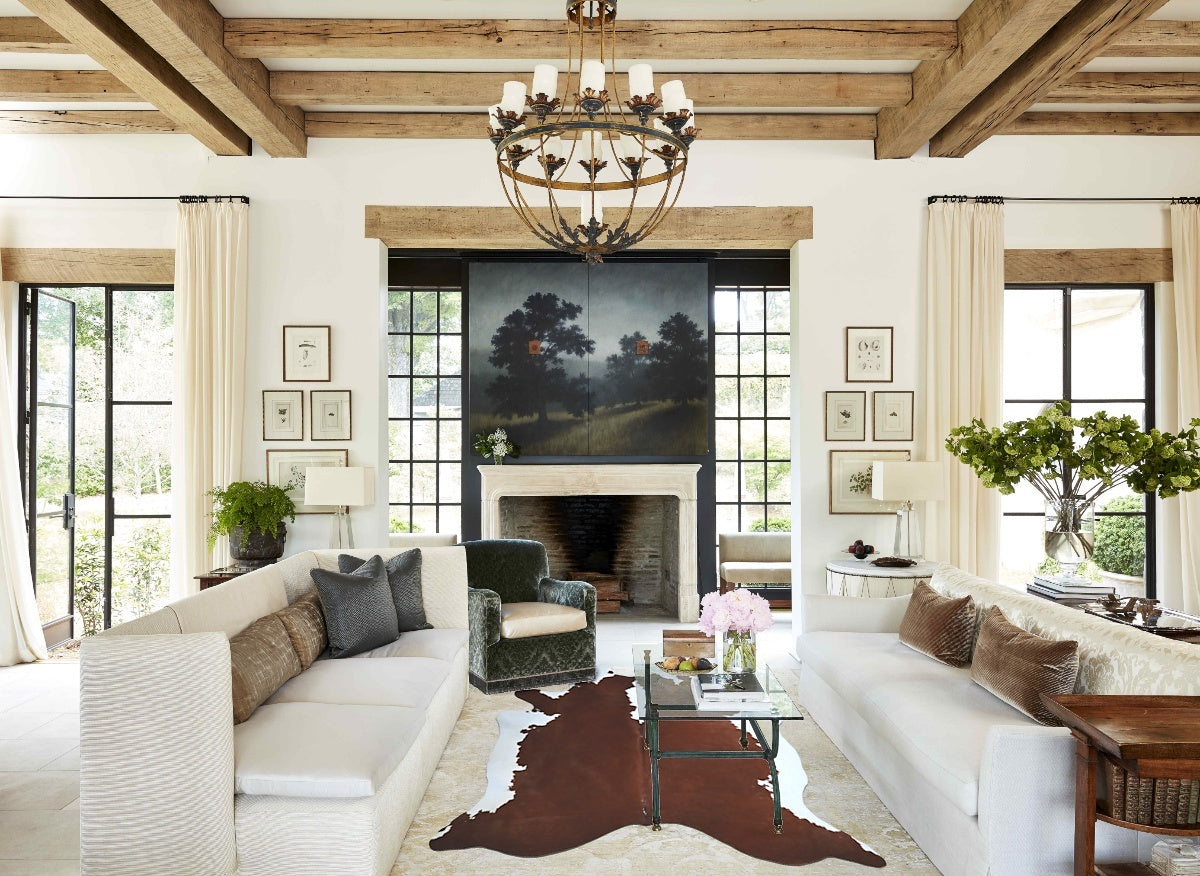 Hereford XX-Large Brazilian Cowhide Rug 8'1"H x 6'10"W #A45167 by Hudson Hides
