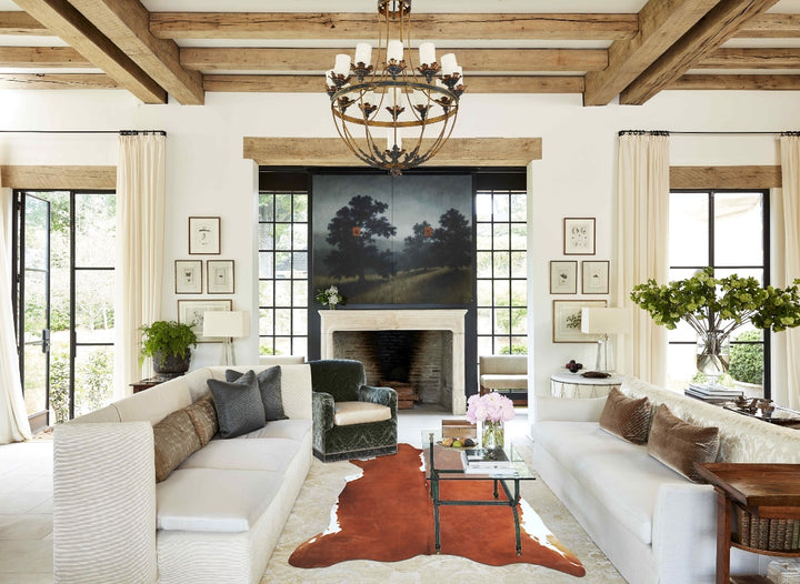 Brown and White Regular X-Large Brazilian Cowhide Rug 6'11"H x 5'10"W #A45171 by Hudson Hides