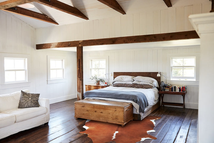 Brown and White Regular X-Large Brazilian Cowhide Rug 6'11"H x 5'10"W #A45171 by Hudson Hides