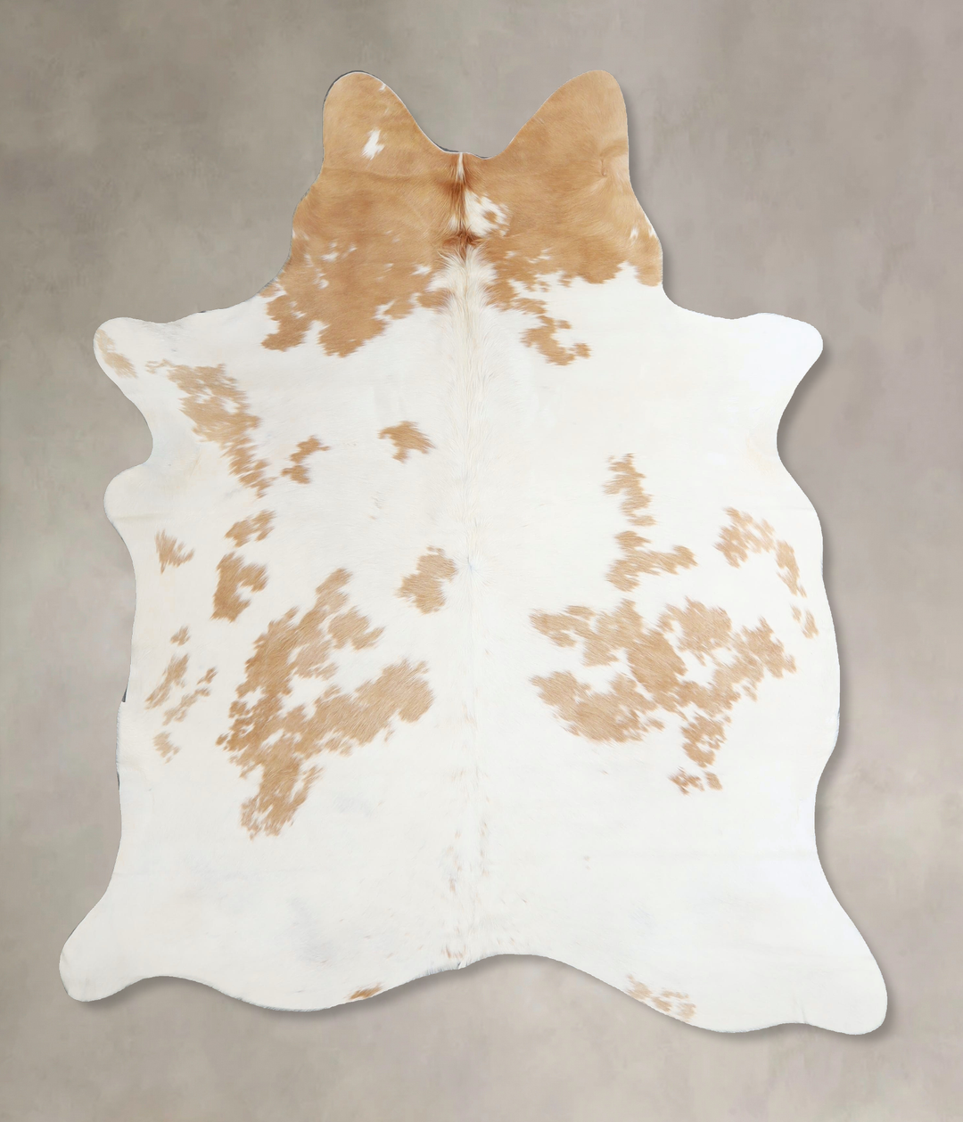 Beige and White Large Brazilian Cowhide Rug 6'0"H x 5'3"W #A45178 by H