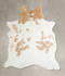 Beige and White Large Brazilian Cowhide Rug 6'0