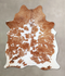Brown and White Large Brazilian Cowhide Rug 6'8
