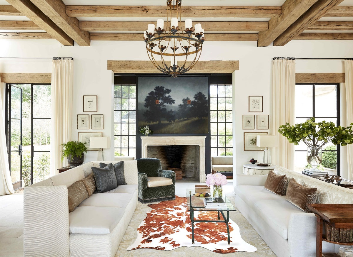 Brown and White Cowhide Rug #A45198