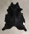 Solid Black X-Large Brazilian Cowhide Rug 7'0