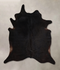 Solid Black X-Large Brazilian Cowhide Rug 7'5