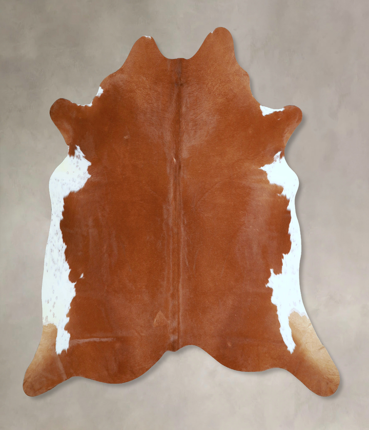 Brown and White Regular X-Large Brazilian Cowhide Rug 6'3"H x 6'6"W #A45245 by Hudson Hides