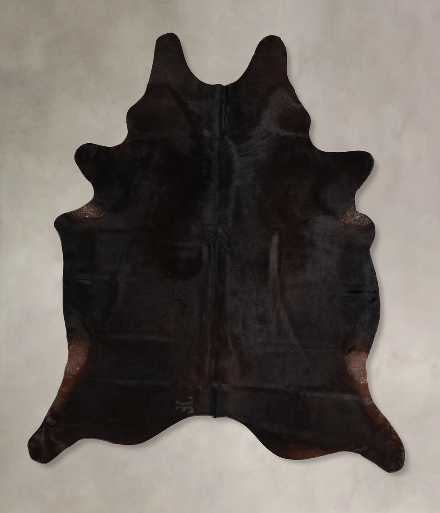 Solid Black X-Large Brazilian Cowhide Rug 7'3"H x 6'0"W #A45257 by Hudson Hides