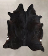 Solid Black X-Large Brazilian Cowhide Rug 7'0"H x 5'11"W #A45280 by Hudson Hides