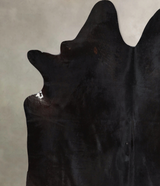 Solid Black X-Large Brazilian Cowhide Rug 7'0"H x 5'11"W #A45280 by Hudson Hides