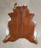 Brown and White Regular X-Large Brazilian Cowhide Rug 7'1