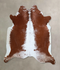 Brown and White Large Brazilian Cowhide Rug 6'2