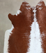 Brown and White Large Brazilian Cowhide Rug 6'2"H x 6'3"W #A45296 by Hudson Hides