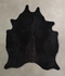 Solid Black X-Large Brazilian Cowhide Rug 7'0