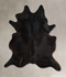 Solid Black X-Large Brazilian Cowhide Rug 7'5