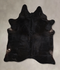 Solid Black X-Large Brazilian Cowhide Rug 6'11