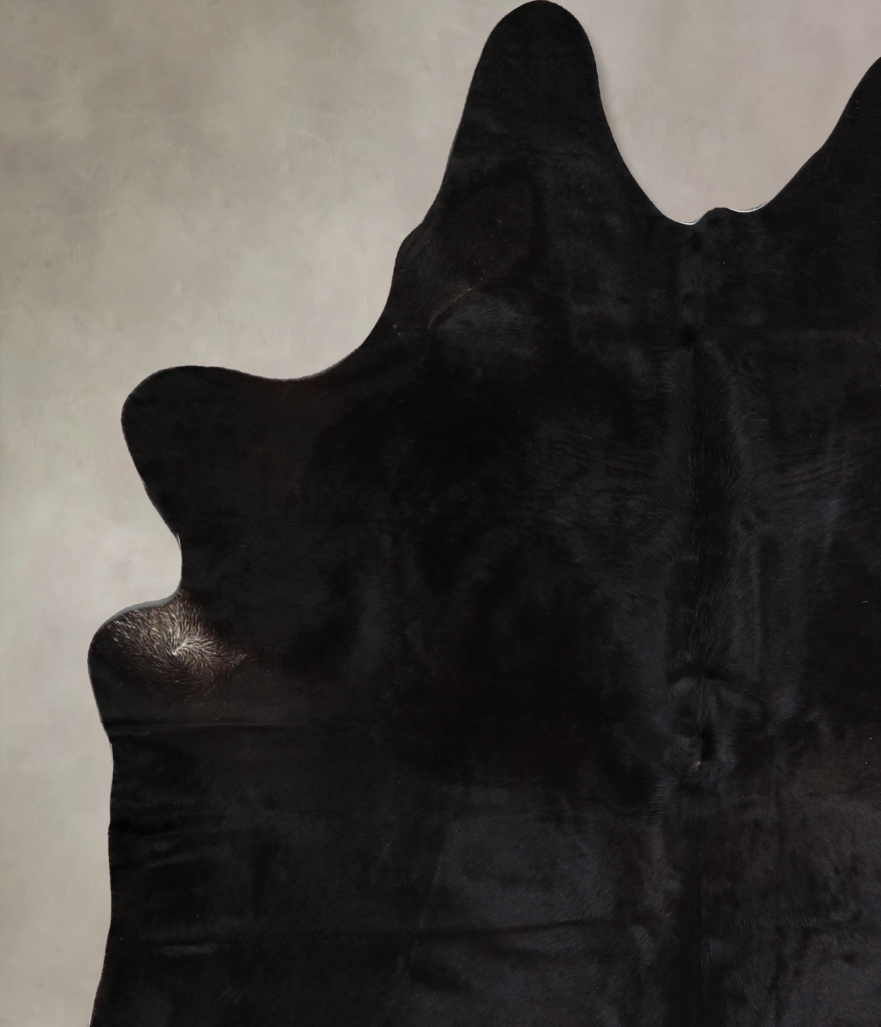 Solid Black Cowhide Rug #A45314