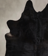 Solid Black X-Large Brazilian Cowhide Rug 6'11"H x 5'11"W #A45314 by Hudson Hides