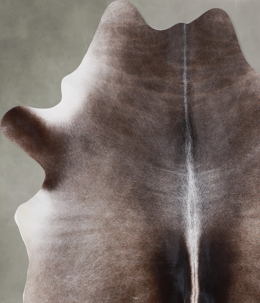 Grey with Beige Large Brazilian Cowhide Rug 5'10"H x 5'9"W #A4532 by H