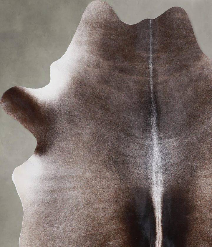 Grey with Beige Large Brazilian Cowhide Rug 5'10"H x 5'9"W #A4532 by Hudson Hides