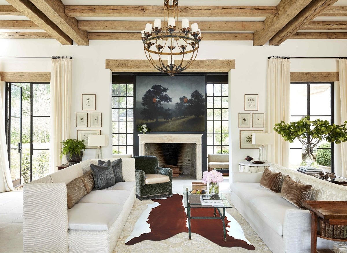 Hereford X-Large Brazilian Cowhide Rug 7'7"H x 6'7"W #A45326 by Hudson Hides