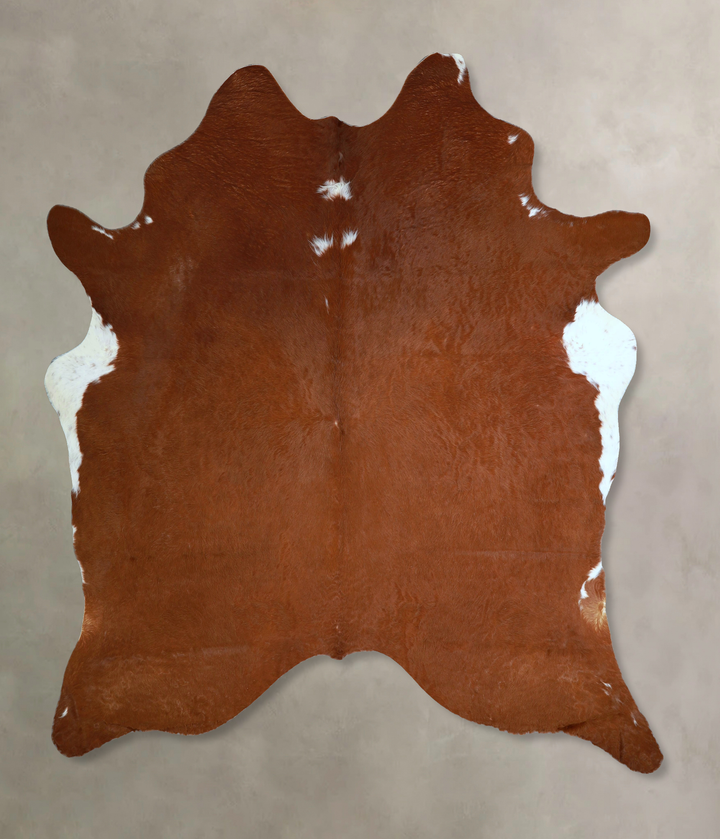 Brown and White Regular X-Large Brazilian Cowhide Rug 7'6"H x 6'8"W #A45334 by Hudson Hides